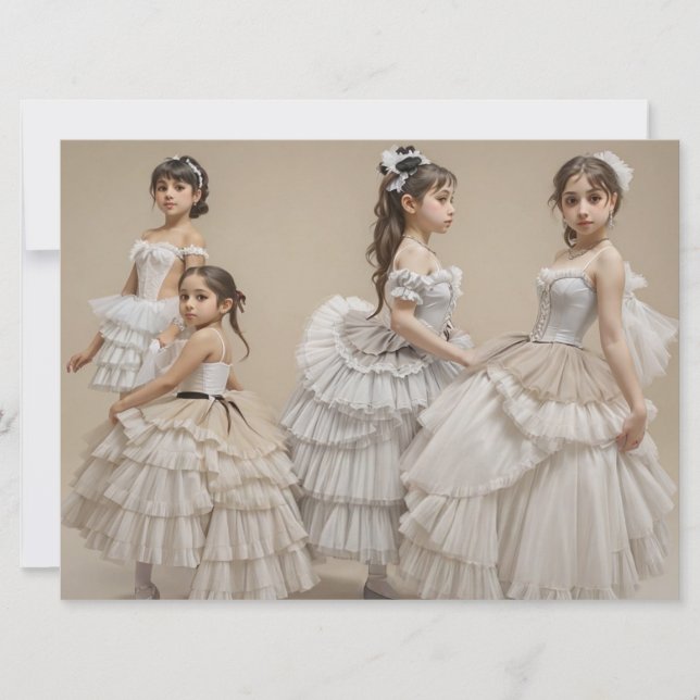 Cartão Bailarinas románticas (Frente)