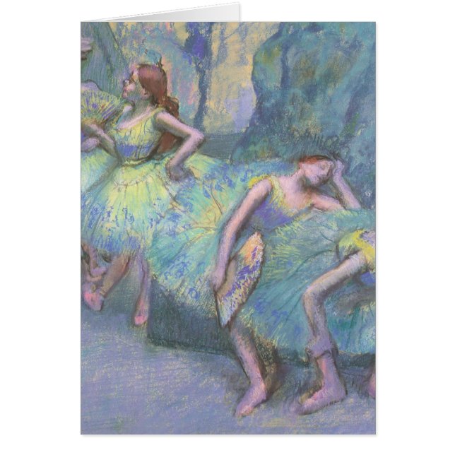 Cartão Bailarinos na Coxia por Edgar Degas (Frente)