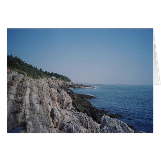 Cartão Bailey Island em terra rochosa (Frente Horizontal)