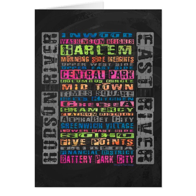 Cartão Bairros de Nova Iorque (Frente)