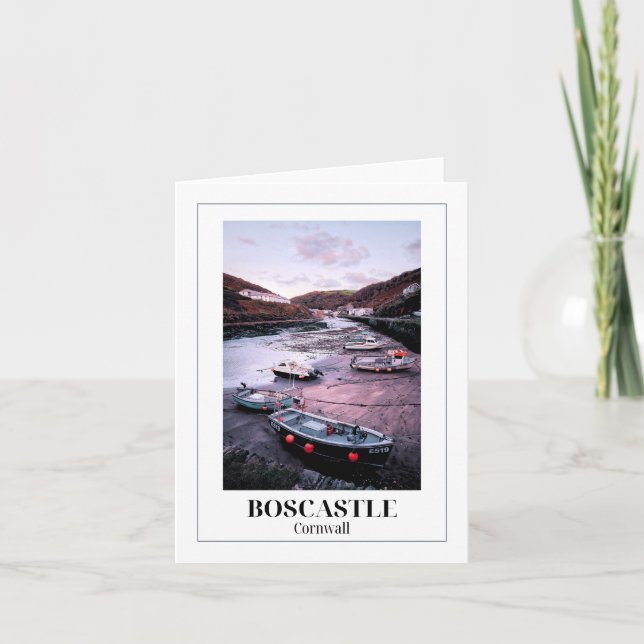 Cartão Baixo Lado, Boscastle, Cornwall (Frente)