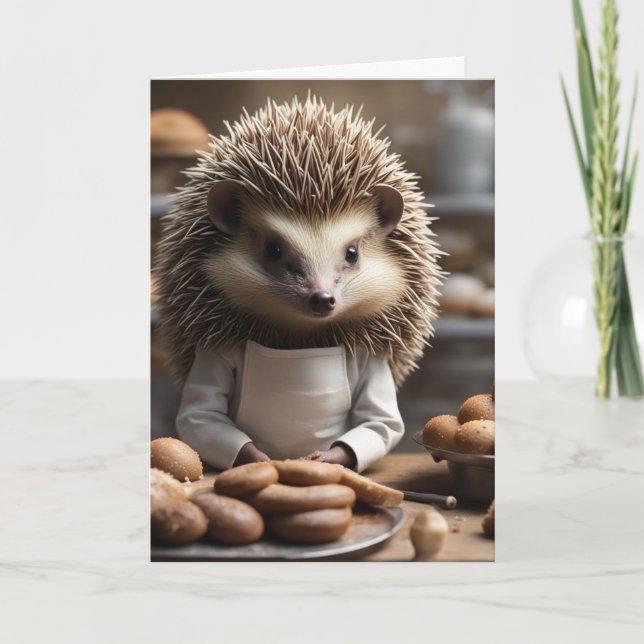 Cartão Bakery Hedge Hog Happy Birthday  (Frente)
