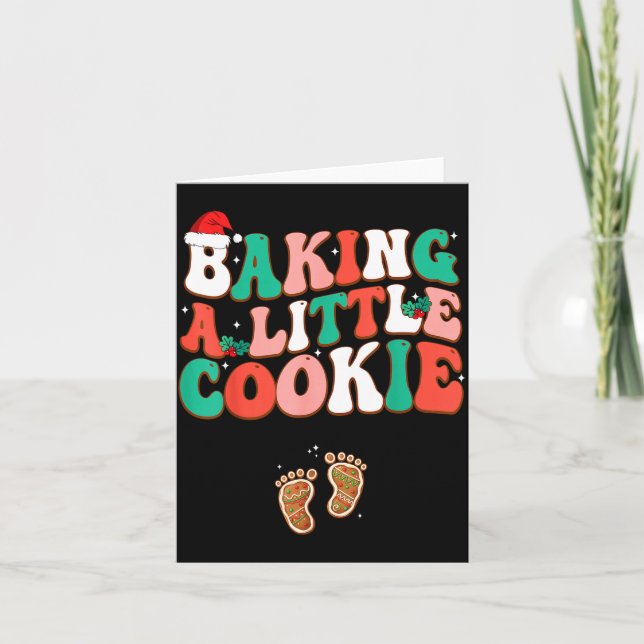 Cartão Baking A Little Cookie Cute Christmas Pregnancy An (Frente)