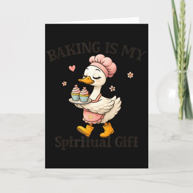 Cartão Baking Is My Sritual Gift Baking Humor Kitchen Pas (Frente)