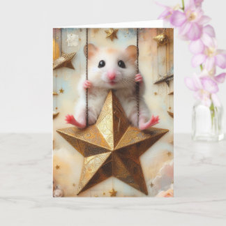 Cartão Balançamentos de Hamster em Traço de Estrelas do O