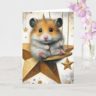 Cartão Balançamentos de Hamster entre as Estrelas Todas a