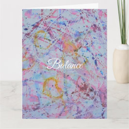 Cartão "Balance" Abstract Watercolor & Wax Resistance