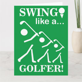 Cartão Balance-se como um Golfista Cumprimento de Golfe