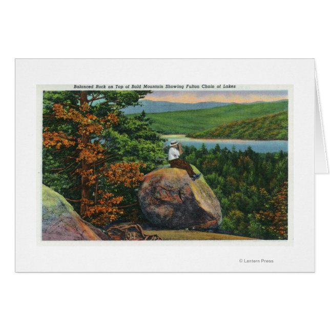 Cartão Balanced Rock View da Cadeia dos Lagos Fulton (Frente Horizontal)