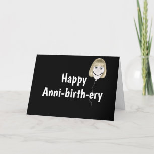 Cartão Balão de Aniversário Virado a Preto