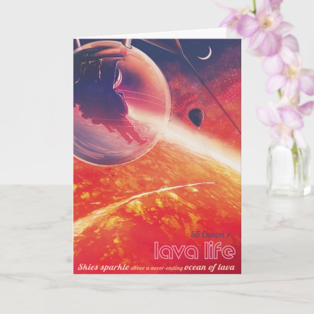 Cartão Balão de ar quente extremo na paisagem vulcânica (Orquídea)