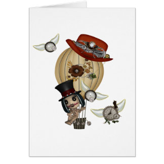 Cartão balão de ar quente gótico laveau arte steampunk