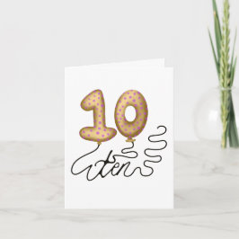 Cartão balão de décimo aniversário