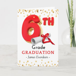 Cartão Balão de Graduação 6 de Graus parabéns de 