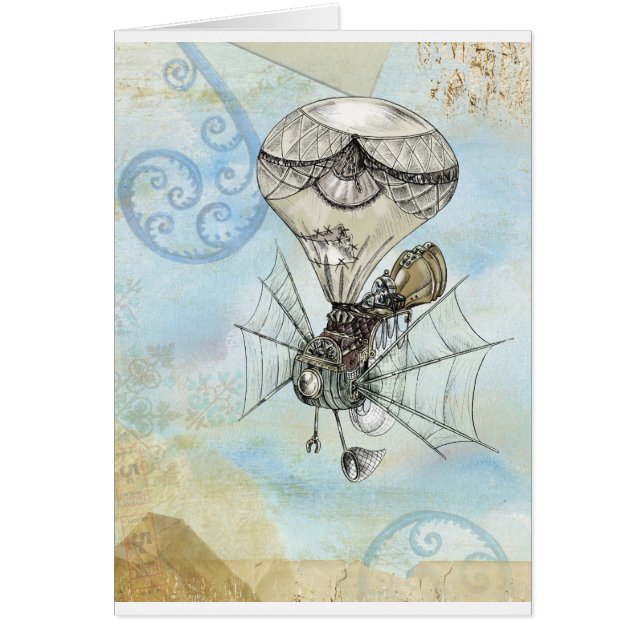 Cartão balão de steampunk (Frente)