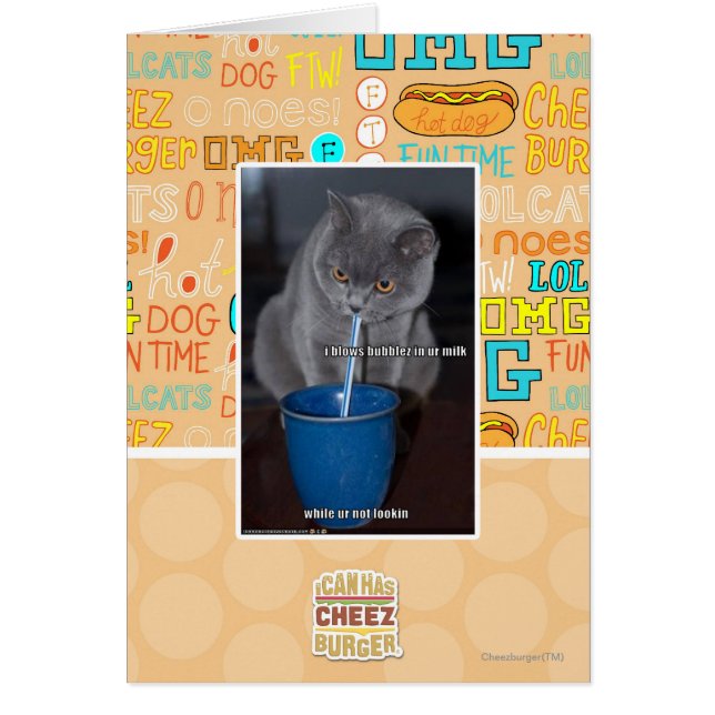 Cartão Balas de Balas no nosso leite (Frente)