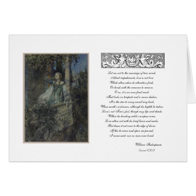 Cartão Balcony Scene com Juliet (Frente Horizontal)