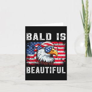 Cartão Bald é Belo Engraçado Águia Bandana Patriótico 4t