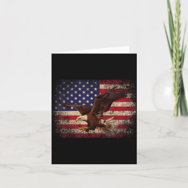 Cartão Bald Eagle 4th Of July Christmas Gift American Fla (Frente)