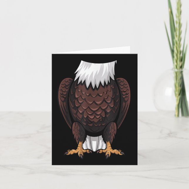 Cartão Bald Eagle Halloween Custa Crianças Simples Engraç (Frente)