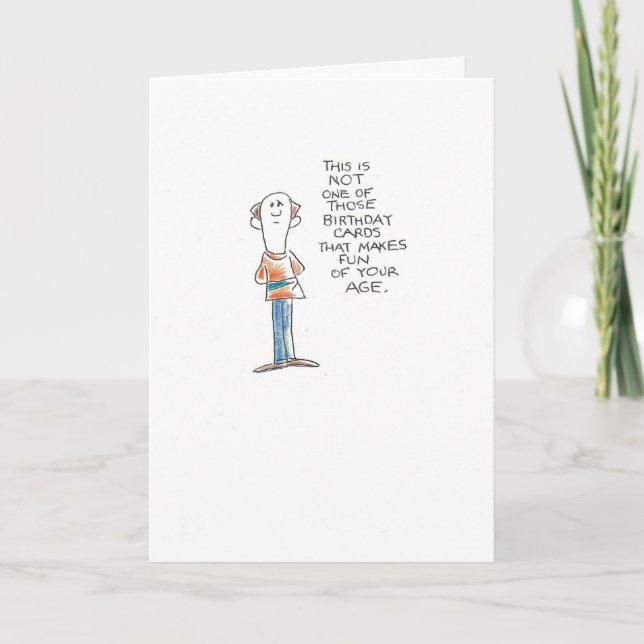 Cartão Bald man fun of age (Frente)