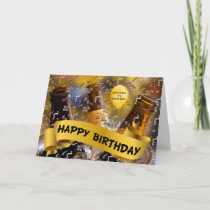Cartão Balde de aniversário do irmão do texto personali