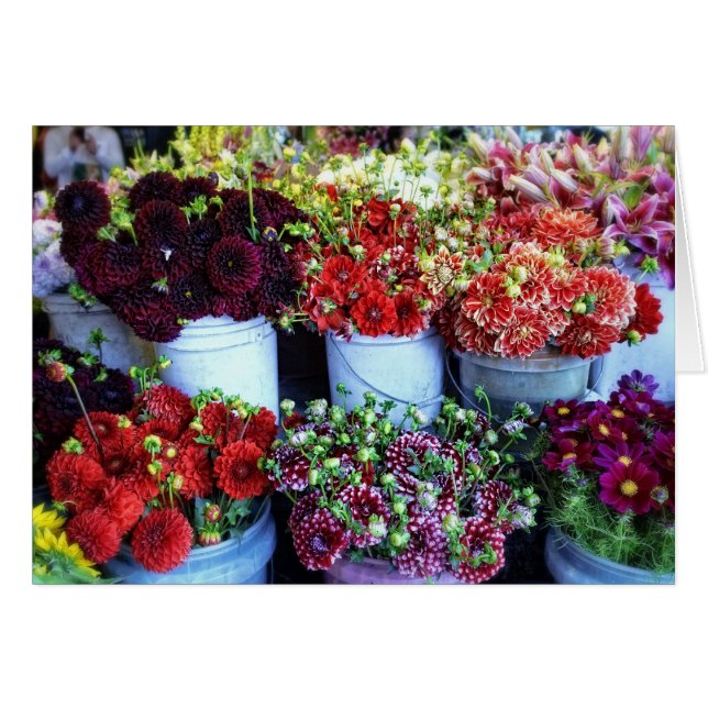 Cartão Baldes De Flores (Frente horizontal)