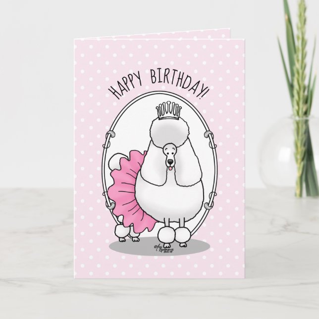 Cartão Balé Ballerina Princesa Cachorro (branco) (Frente)