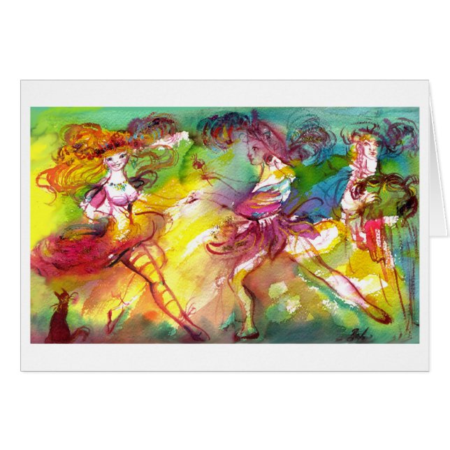 Cartão BALÉ CARNIVAL / Mascarada veneziana,dança,música (Frente Horizontal)