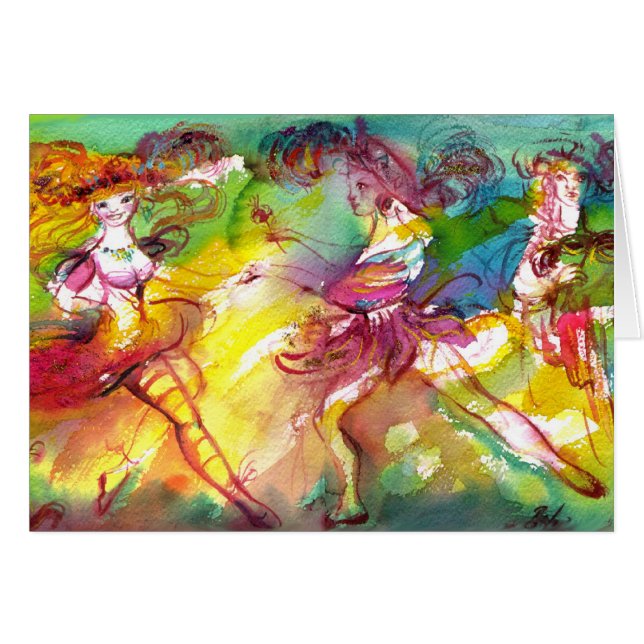 Cartão BALÉ CARNIVAL / Mascarada veneziana,dança,música (Frente Horizontal)