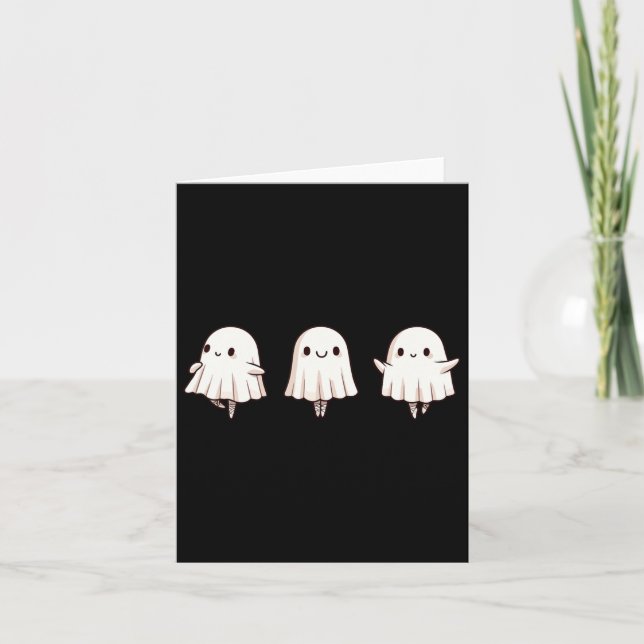 Cartão Balé de Halloween, Balé Fantasma Dancer Spooker Da (Frente)
