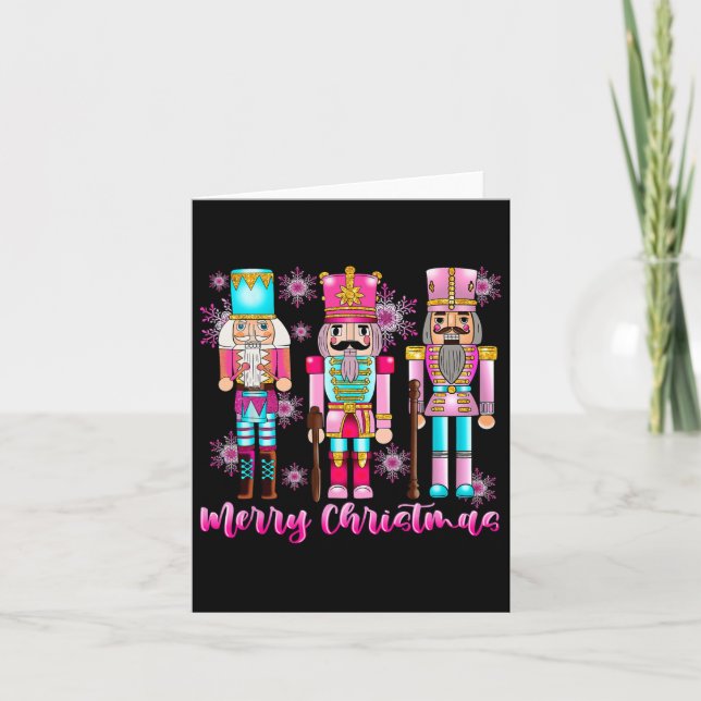 Cartão Balé de Natal Rosa Rosa Nutcracker Esquadrão Rosa  (Frente)
