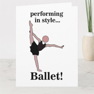 Cartão Balé Executando No Style Ballerina Aniversário