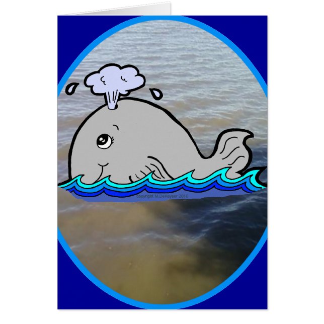Cartão Baleia bonito na água (Frente)