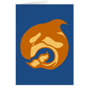 Cartão baleia de laranja queimada