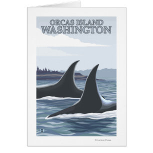 Cartão Baleias #1 da orca - orcas ilha, Washington