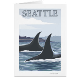 Cartão Baleias #1 da orca - Seattle, Washington