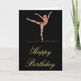 Cartão Balerina moderna de aniversário