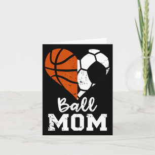 Cartão Ball Mãe Diversão Cardíaca Futebol de Basquete Mãe