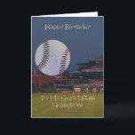 Cartão Ball Park 10th Birthday Grandson Card<br><div class="desc">Uma bela noite no baile é uma imagem perfeita para desejar a seu neto um feliz aniversário de 10 anos!</div>