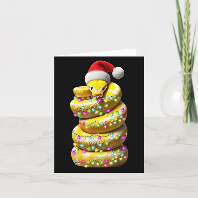 Cartão Ball Python Cobra Natal Hat Xmas (Frente)