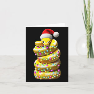 Cartão Ball Python Cobra Natal Hat Xmas