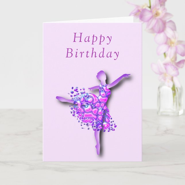 Cartão Ballerina Birthday Card Balé Dancer Girl (Orquídea)