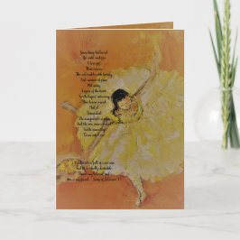 Cartão Ballerina com poesia inspiradora