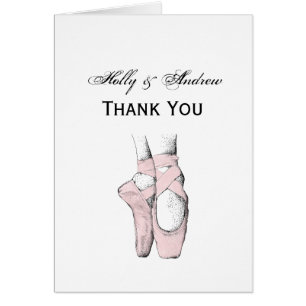 Cartão Ballerina Feet em Ponteiro #1 Lt Rosa