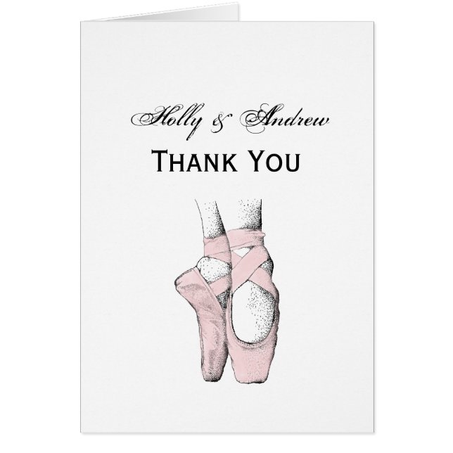 Cartão Ballerina Feet em Ponteiro #1 Lt Rosa (Frente)