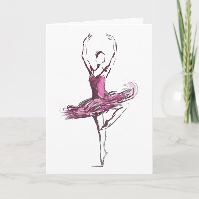 Cartão Ballerina Greetings Card. (Frente)