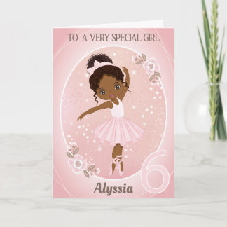Cartão Ballerina Happy Birthday Card | Menina de 6 anos