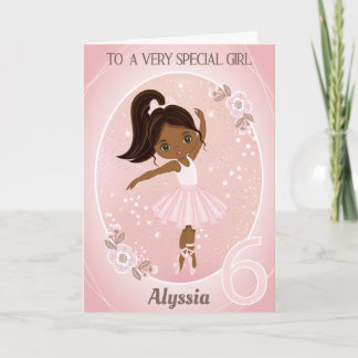 Cartão Ballerina Happy Birthday Card | Menina de 6 anos