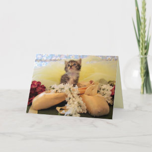 Cartão Ballerina Kate - Cute Personalized Cat Birthday